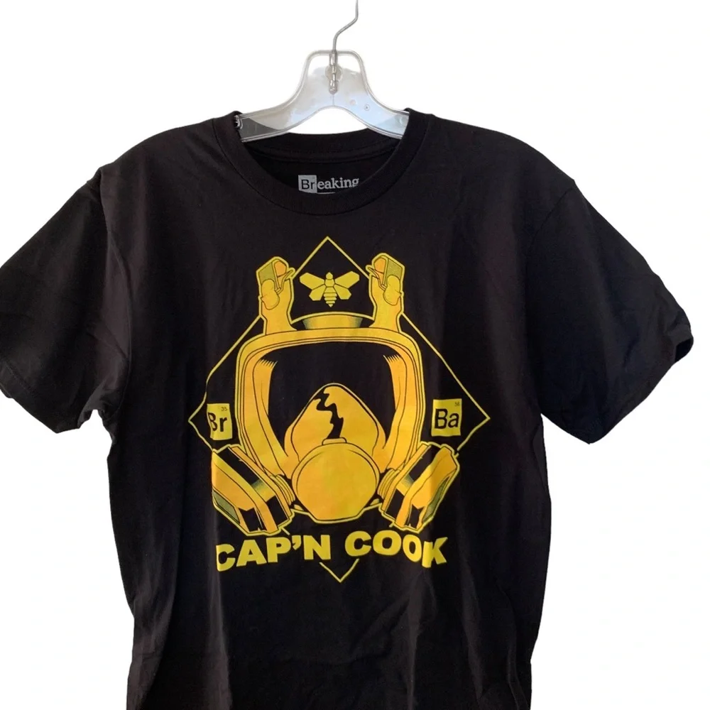 Breaking Bad Cap’n Cook Crewneck Men’s T Shirt Black & Yellow NEW - Picture 3 of 8